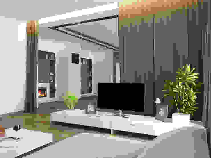 Лаконичность цвета и форм в урбанистическом стиле, PUZZLE PUZZLE Modern living room Grey