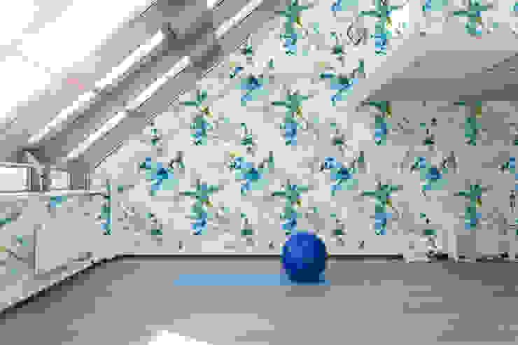 Turquoise Flowers Pixers Country style gym Multicolored