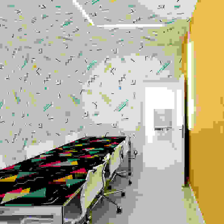 Memphis style Pixers Modern Study Room and Home Office Multicolored