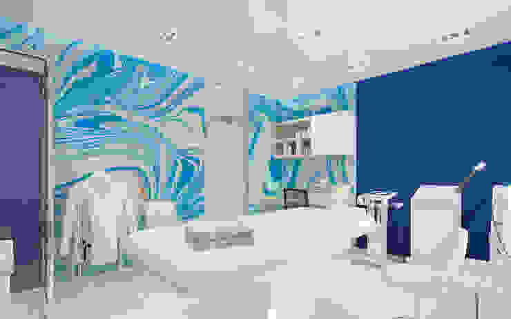 Liquid blue Pixers Modern Study Room and Home Office Multicolored