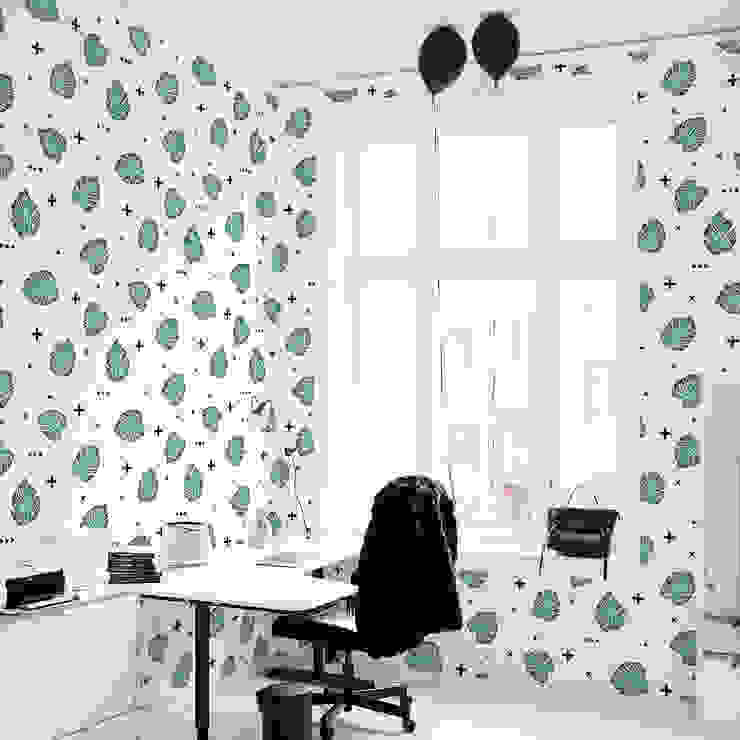 Leaves for hipsters Pixers Moderne Arbeitszimmer Mehrfarbig wall mural,wallpaper,wall decal