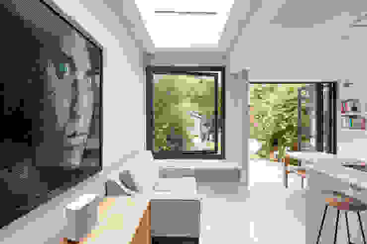 pivot window homify Modern Kitchen london,extension,architecture,glass,kitchen,concrete,pivot window,skylight