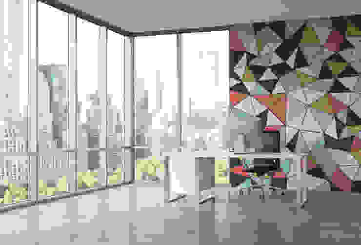 Little bit of gold Pixers Modern Study Room and Home Office Multicolored