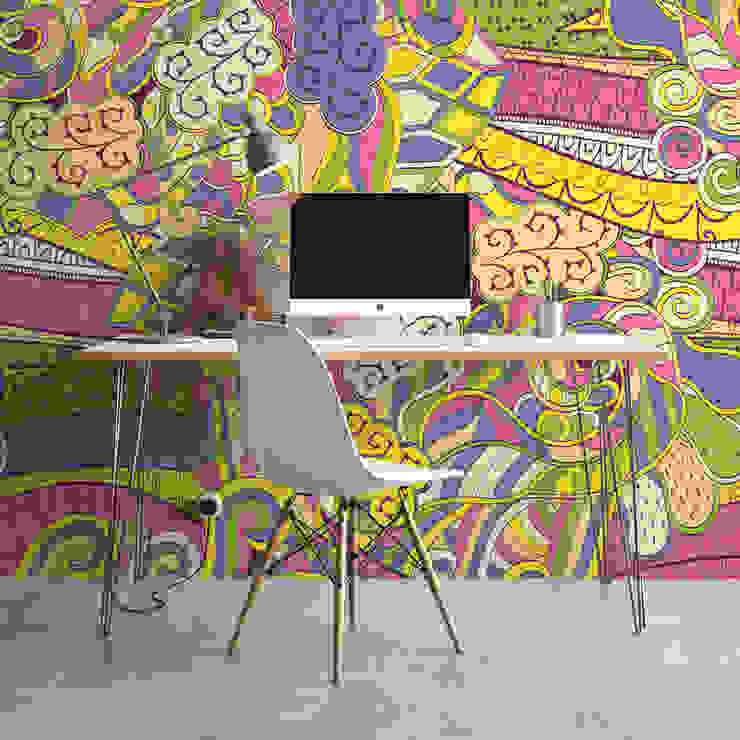 Craziness Pixers Modern Study Room and Home Office Multicolored