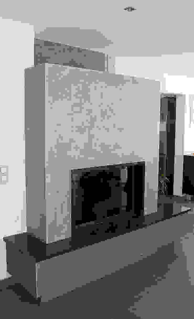 Stylische Kaminverkleidung Aus Warmebestandigem Edelputz Moderne