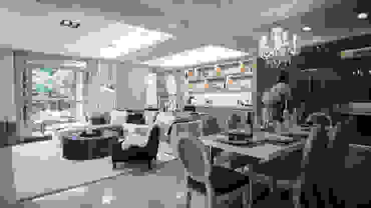 BRAVO INTERIOR DESIGN & DECO KUAN STYLE 现代客厅設計點子、靈感 & 圖片 根據 璞碩室內裝修設計工程有限公司 現代風
