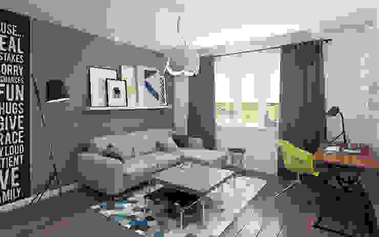 Small studio for young man in Krasnogorsk city Ksenia Konovalova Design Modern Living Room