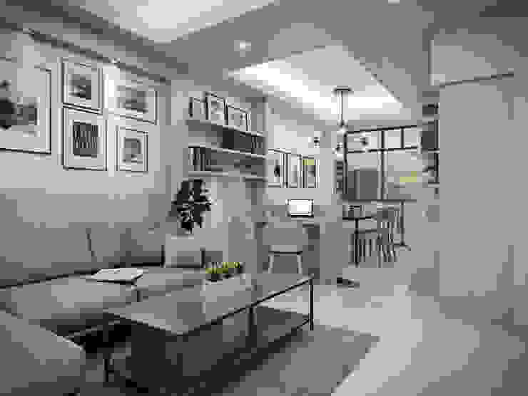 Town home renovation, The guidelines design studio The guidelines design studio Scandinavian style living room Wood Wood effect