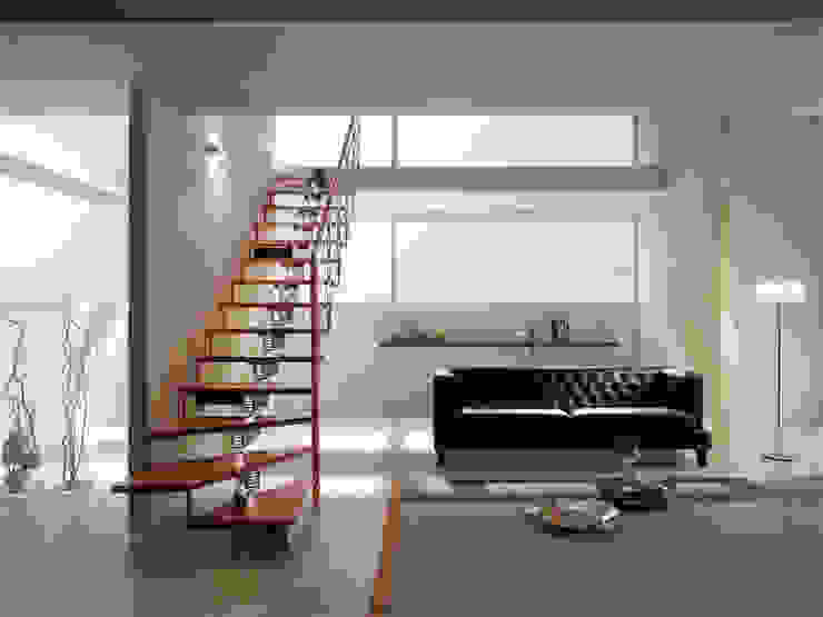 KNOCK L RINTAL Vestíbulos, pasillos y escalerasEscaleras Madera maciza Acabado en madera escalera