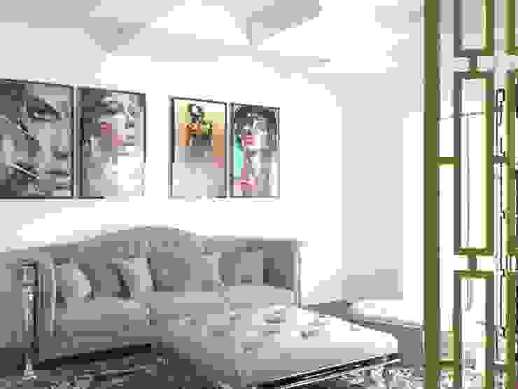 Soggiorno vista sul divano Arch. Sorbo Soggiorno classico Legno Beige soggiorno,divani,moderno,grigio,specchi