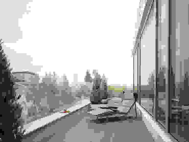 Дом у большой воды, премиум интериум премиум интериум Minimalistischer Balkon, Veranda & Terrasse