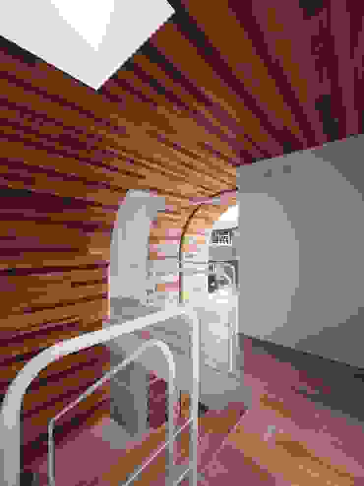 CACCO イシウエヨシヒロ建築設計事務所 YIA Modern corridor, hallway & stairs Wood Wood effect