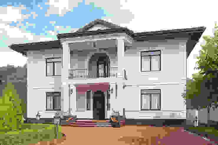 Визуализация ландшафта с архитектурой частного дома, Москоу Дизайн Москоу Дизайн Casas clássicas Pedra Bege
