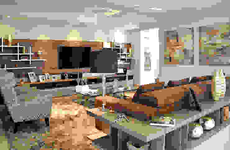 VOLF arquitetura & design Гостиная в стиле модерн