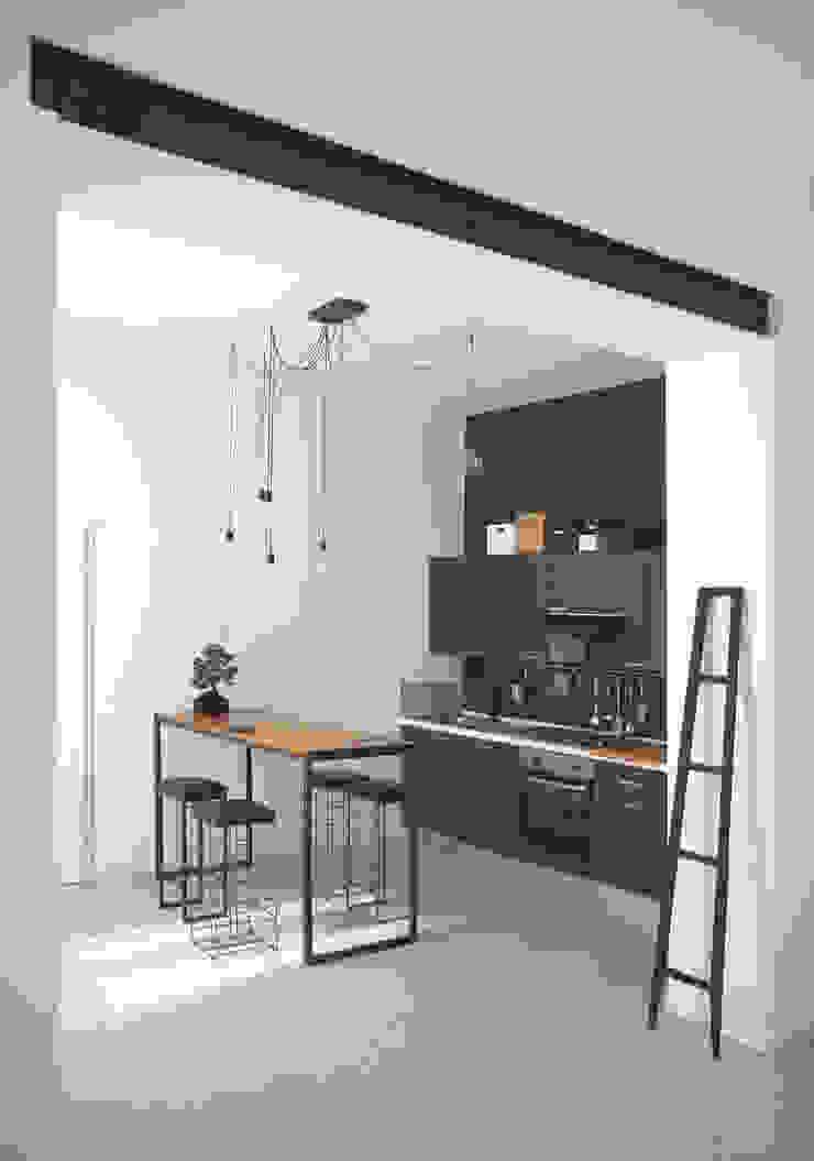 Ristrutturazione e un nuovo design dato all'appartamento del 19° secolo a Foligno, CHIARA MARCHIONNI ARCHITECT CHIARA MARCHIONNI ARCHITECT Industrial style kitchen Engineered Wood Grey