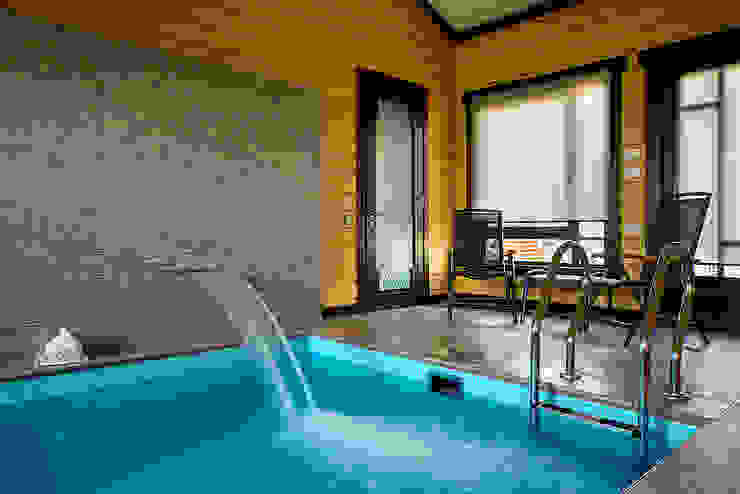 Дом и баня в поселке Гавриково, МО.Бассейн в бруссовом доме ItalProject Бассейны в эклектичном стиле Дерево Многоцветный