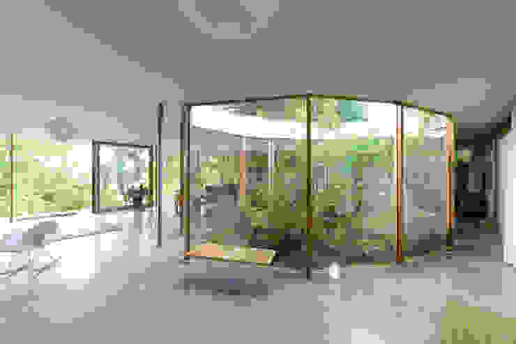 Courtyard House NO Architecture Ausgefallener Flur, Diele & Treppenhaus