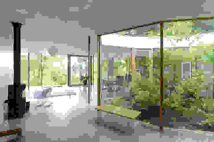 Courtyard House NO Architecture Ausgefallener Flur, Diele & Treppenhaus