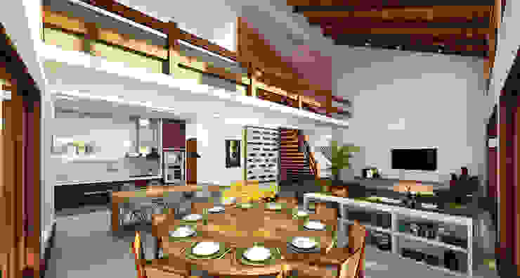 Ana Carolina Cardoso Arquitetura e Design Moderne Esszimmer Holz Weiß
