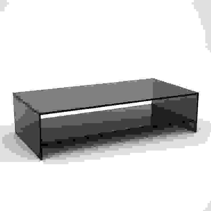 Judd Smoked glass Coffee table with Shelf by Klarity Glass Furniture