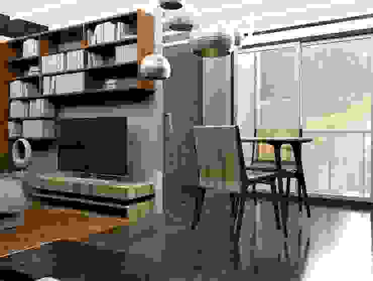 積木屋, 宜佳營造工程有限公司 宜佳營造工程有限公司 Klassische Wohnzimmer Holz-Kunststoff-Verbund Weiß TV- und Mediamöbel