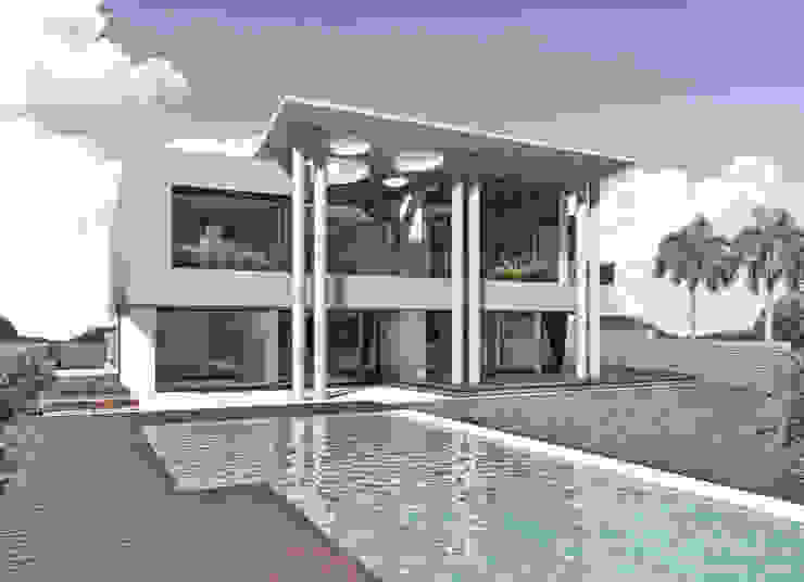 Fachada principal Vivian Dembo Arquitectura Casas modernas Concreto Gris