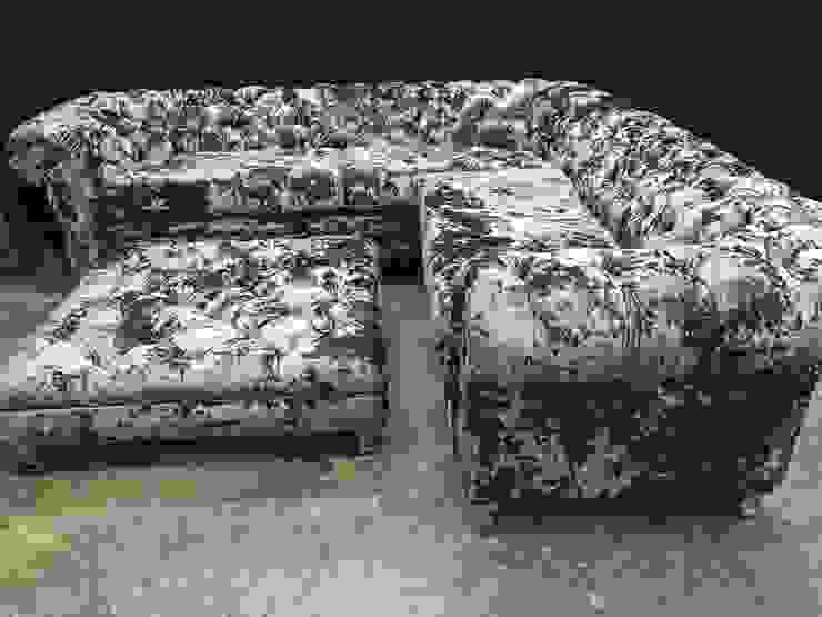 Grey Velvet Chesterfield Corner Sofa Baci Living Room