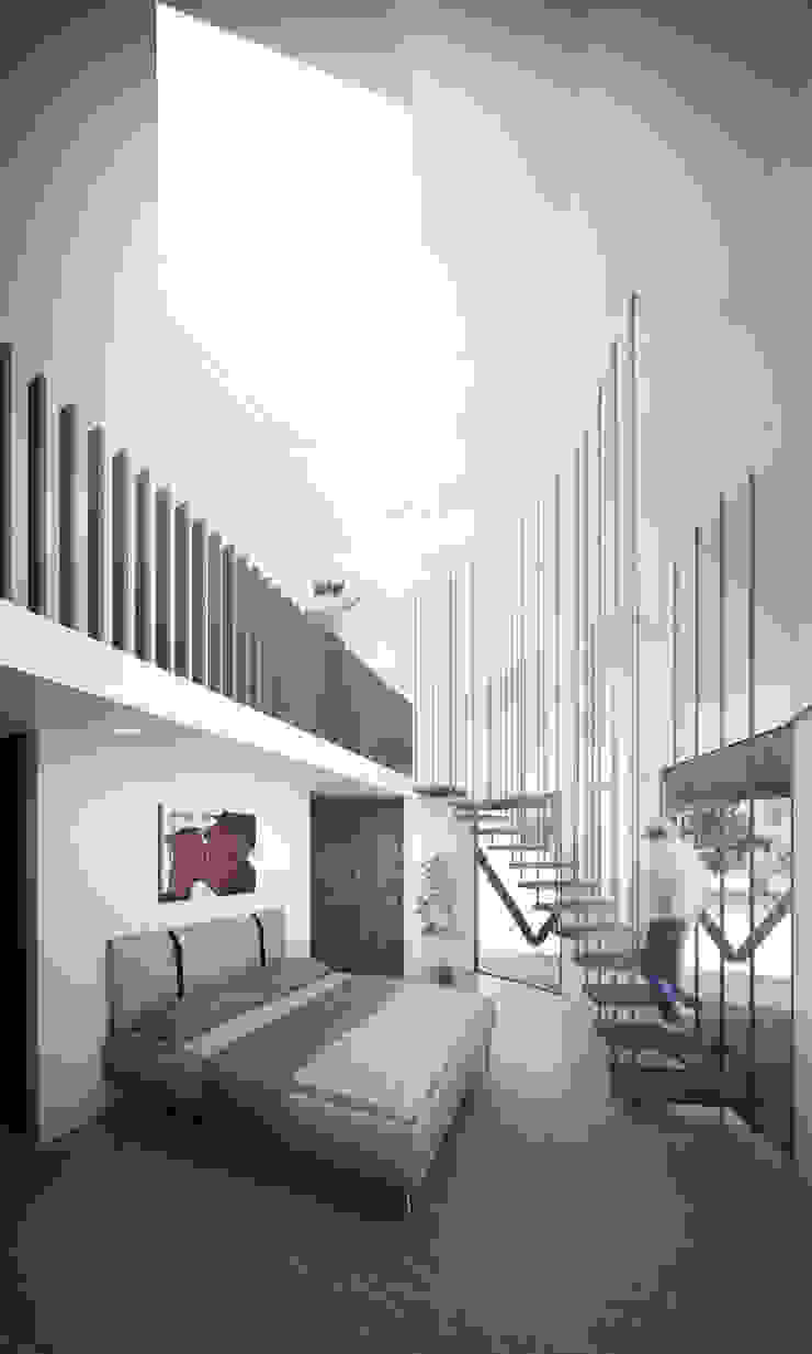 B+V Arquitectos Minimalistyczna sypialnia