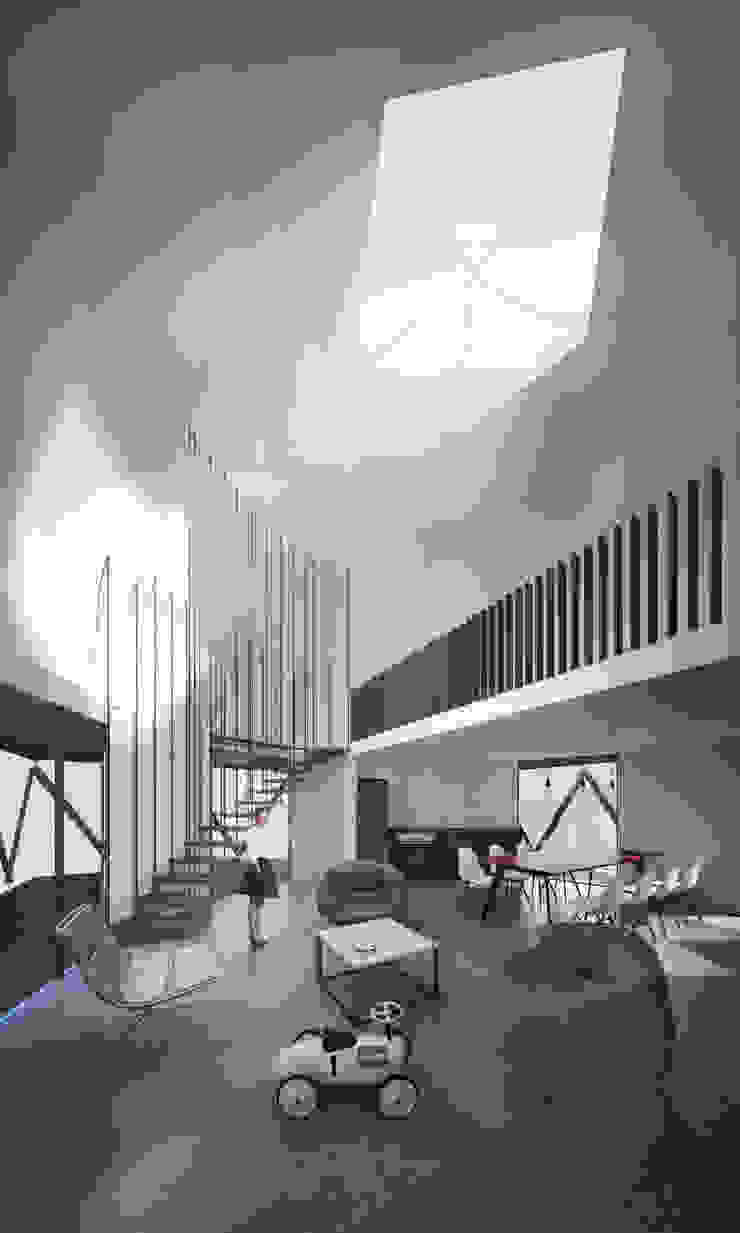 B+V Arquitectos Minimalistyczny salon