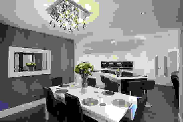Mr & Mrs Davidson's Monochrome Kitchen Room Modern Dining Room Solid Wood White
