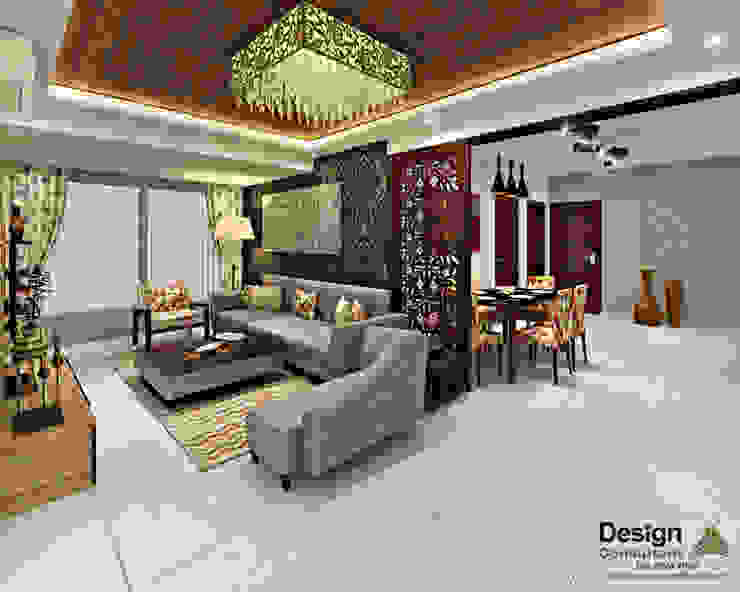 Living and Dining Area homify Asian style living room