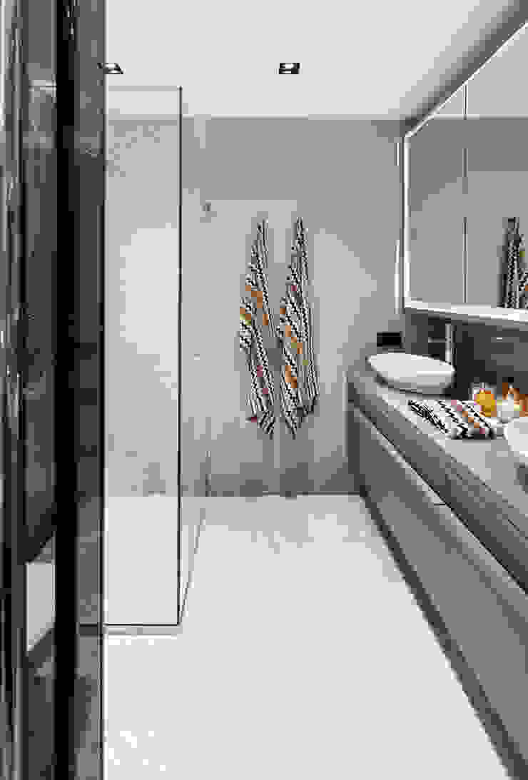 bathroom Esra Kazmirci Mimarlik Modern Bathroom Grey bathroom,accessories,textile,missoni