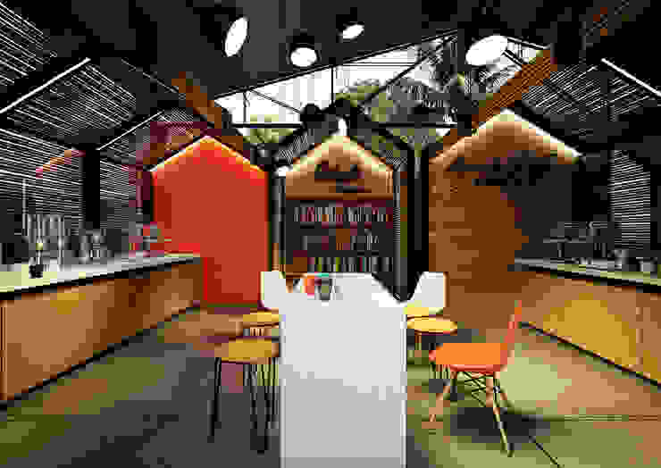 MOMENTOS DE CAFÉ _ Colcafé, @tresarquitectos @tresarquitectos Rustic style dining room