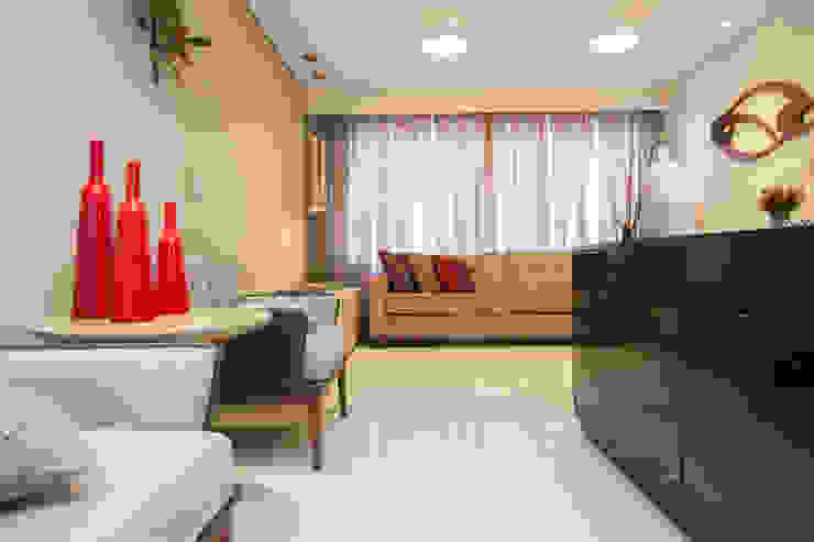 Apto em São Caetano do Sul Espaço Alessandra Luz Casa & Jardim Salas de estar ecléticas