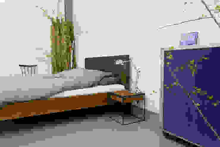 Loft Vintage Industrial Bett Massivholz Stahl Weiss Von N51e12