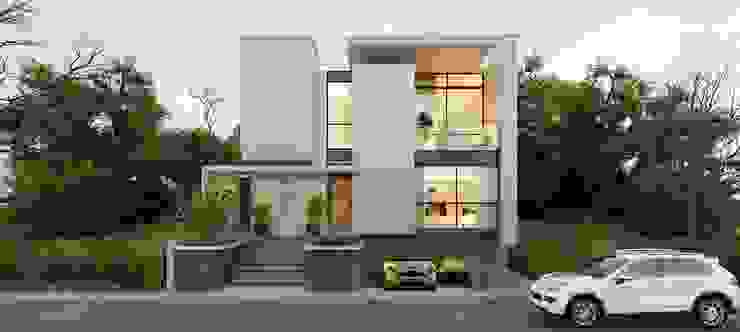 Flávia Kloss Arquitetura de Interiores Moderne Häuser Beton Weiß