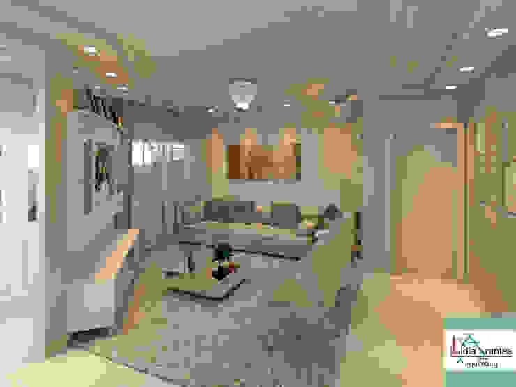 Projeto de Interiores - Residência Munin Lidia Arantes Arquitetura Salas de estar modernas MDF Bege