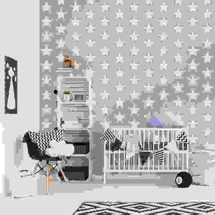 Bilderwelten Kindertapeten Sterne Bilderwelten Moderne Kinderzimmer Grau Tapete,Kinderzimmer,Wandgestaltung,Vliestapete,Accessoires und Dekoration