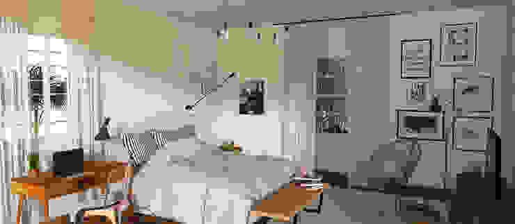 3D Quarto da Jovem - Por Patrícia Nobre , Patrícia Nobre - Arquitetura de Interiores Patrícia Nobre - Arquitetura de Interiores Scandinavian style bedroom