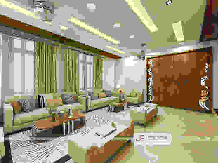 Villa at Jay Pee Greens Greater Noida , Design Essentials Design Essentials Moderne Wohnzimmer Sperrholz Beige