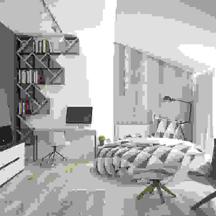 Комната студента, JoinForces studio JoinForces studio Minimalistyczna sypialnia Biały