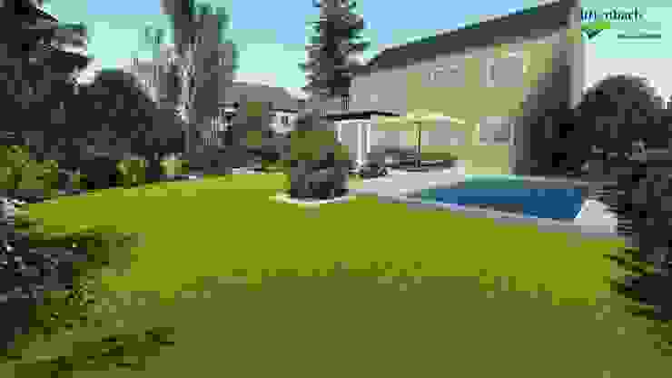 Visualisierung: Blick auf das Haus mit neuem Pool dirlenbach - garten mit stil