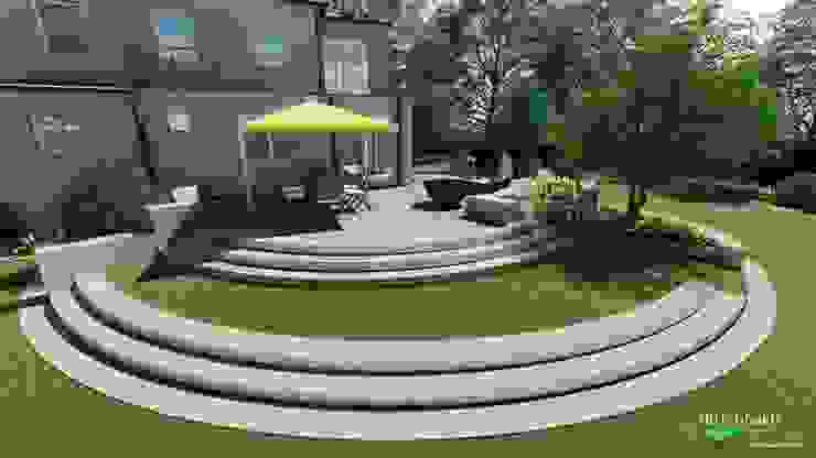 Umbau eines Gartens mit Stufen zur Terrasse dirlenbach - garten mit stil
