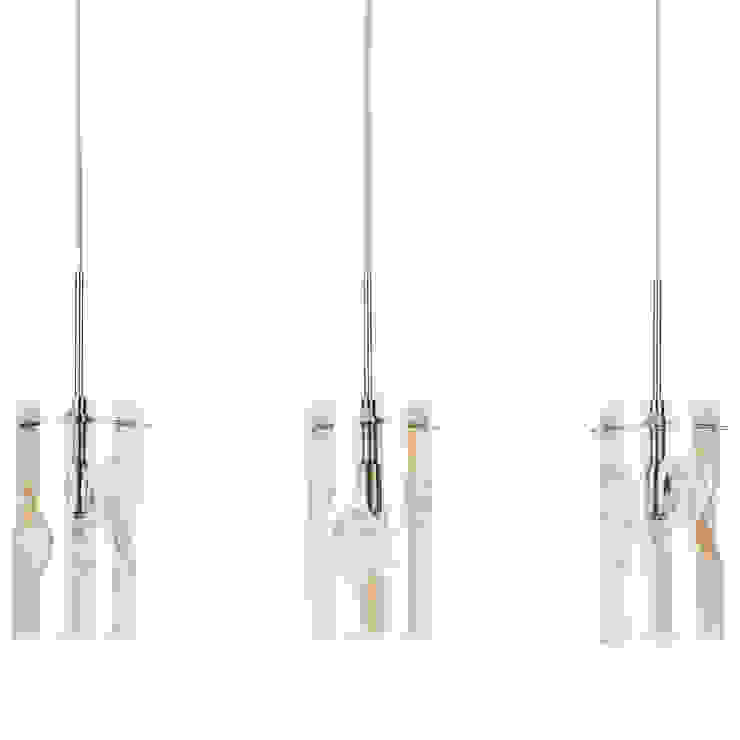 Monet 3 Light Champagne Tinted Glass Ceiling Pendant - Chrome Litecraft SoggiornoIlluminazione Vetro