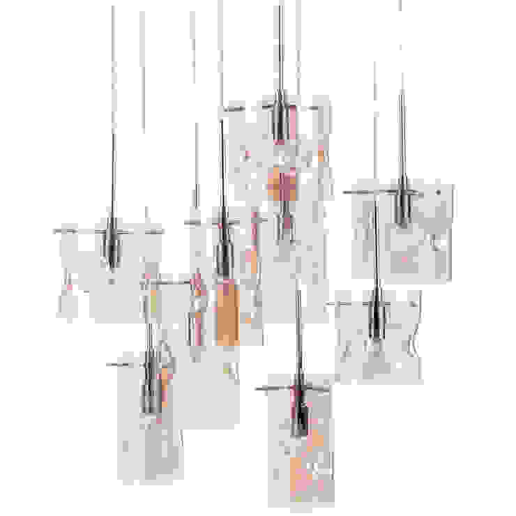 Monet 3 Light Champagne Tinted Glass Ceiling Pendant - Chrome Litecraft SoggiornoIlluminazione Vetro