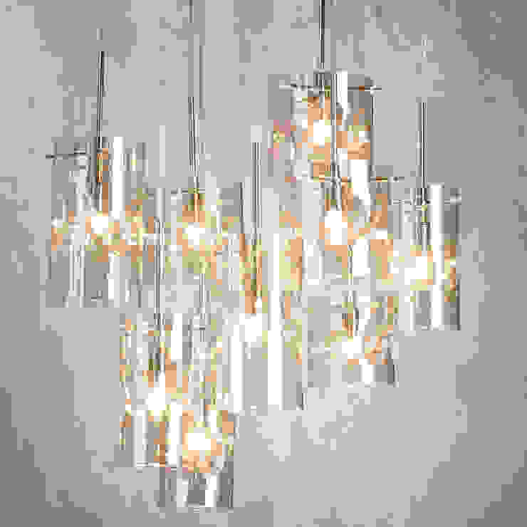 Monet 3 Light Champagne Tinted Glass Ceiling Pendant - Chrome Litecraft SoggiornoIlluminazione Vetro