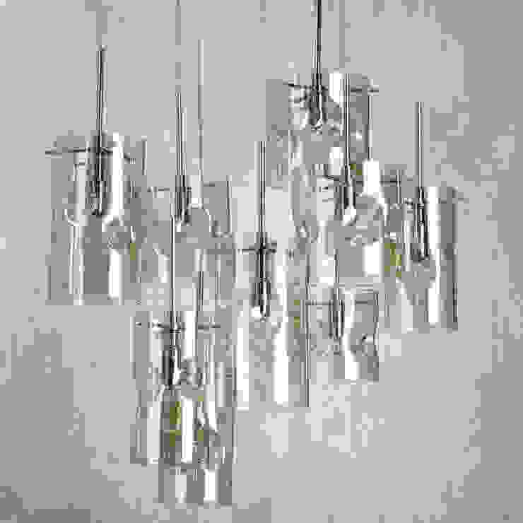 Monet 3 Light Champagne Tinted Glass Ceiling Pendant - Chrome Litecraft SoggiornoIlluminazione Vetro
