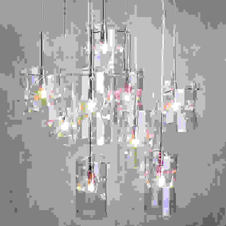 Monet 9 Light Petroleum Tinted Glass Ceiling Pendant Litecraft SoggiornoIlluminazione Vetro