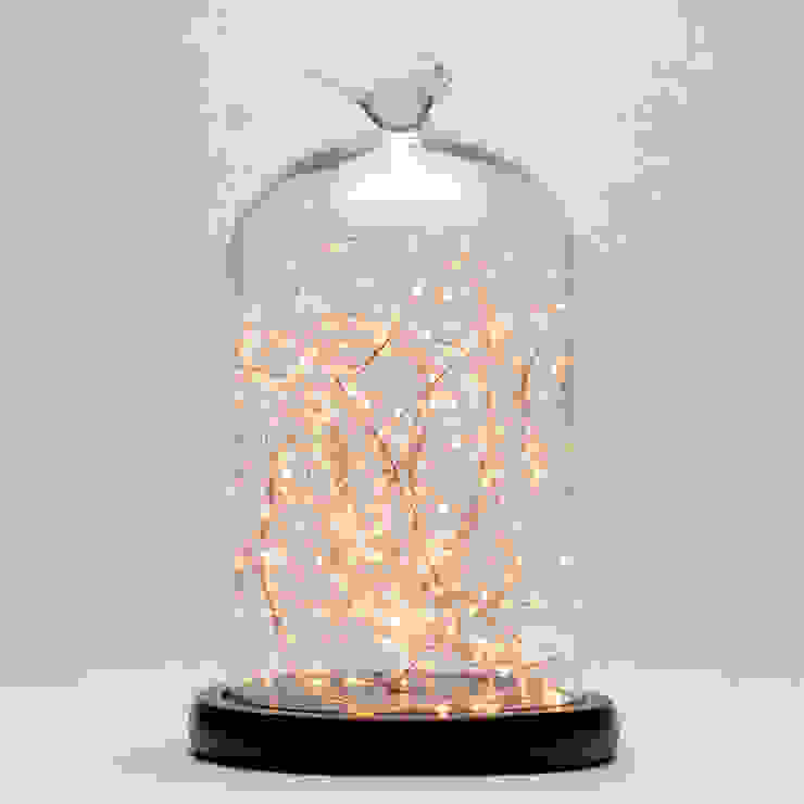 Bell Jar Table Light - Dark Wood & Copper Litecraft Living roomLighting Glass