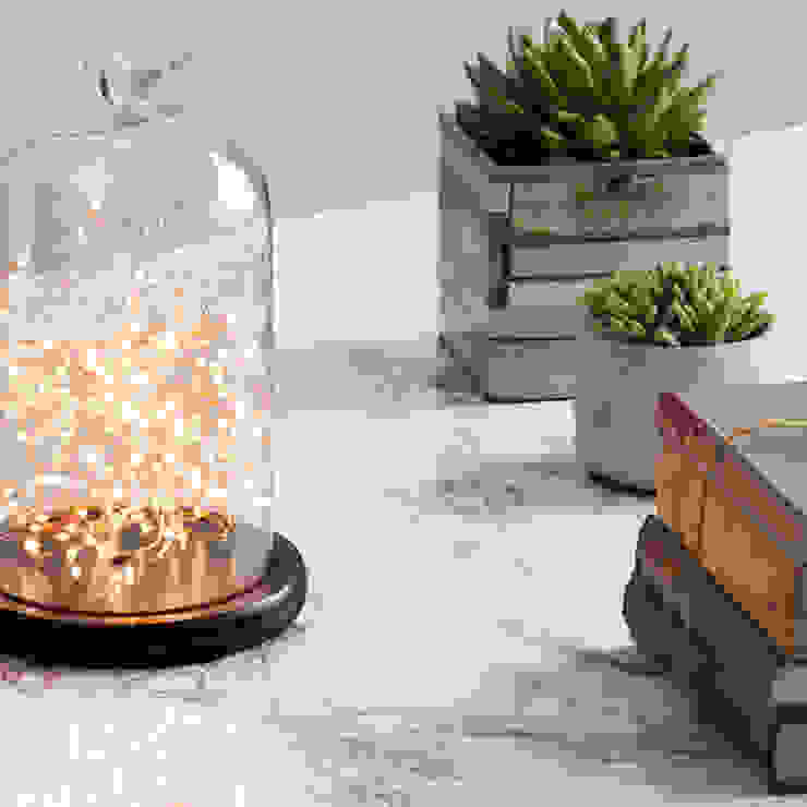 Bell Jar Table Light - Dark Wood & Copper Litecraft Living roomLighting Glass